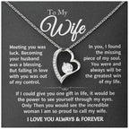 Gift For Wife - Gold Plated Heart Necklace To My Wife For Her Birthday, Valentine's Day, Christmas, Anniversary