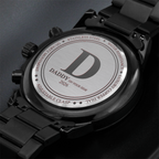 Custom Engravable Black Chronograph Watch | Precision Quartz Movement
