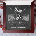 Gift For Wife - Gold Plated Heart Necklace To My Wife For Her Birthday, Valentine's Day, Christmas, Anniversary