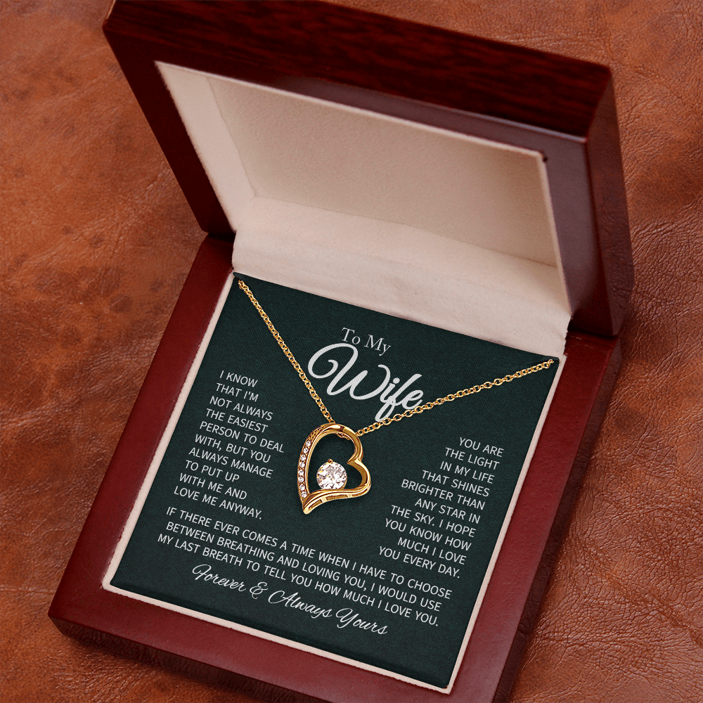 To My Wife Necklace From Husband With Heartfelt Message - Gift For Wife - Anniversary, Birthday, Christmas or Valentine Day Gifts