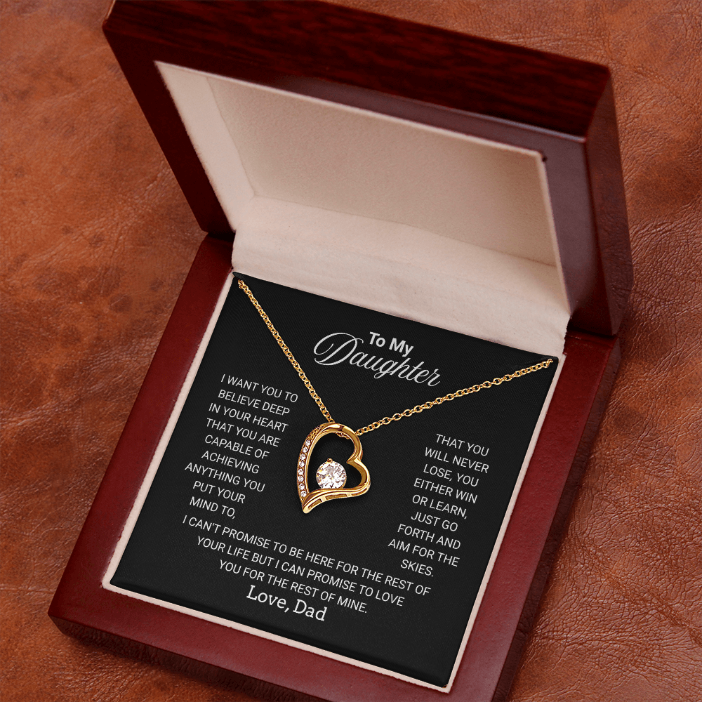 Gift For Daughter Necklace From Dad With Heartfelt Message - Jewelry Gifts For Graduation for Her From Mom or Daddy
