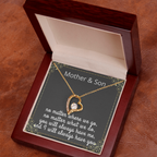 Mother Son Necklace, Forever Love Necklace with Heartfelt Message Card & Box