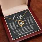 Gift For Wife - Gold Plated Heart Necklace To My Wife For Her Birthday, Valentine's Day, Christmas, Anniversary