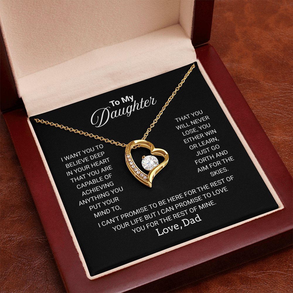 Gift For Daughter Necklace From Dad With Heartfelt Message - Jewelry Gifts For Graduation for Her From Mom or Daddy