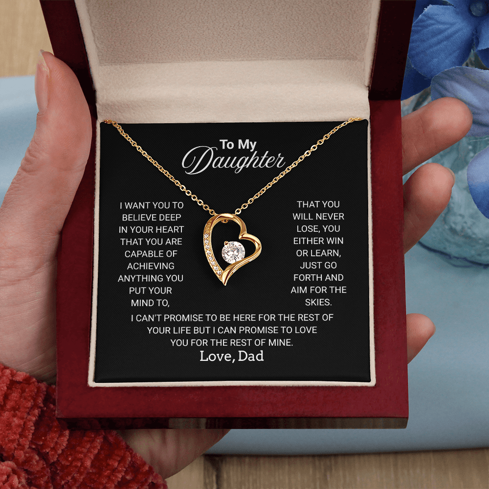 Gift For Daughter Necklace From Dad With Heartfelt Message - Jewelry Gifts For Graduation for Her From Mom or Daddy