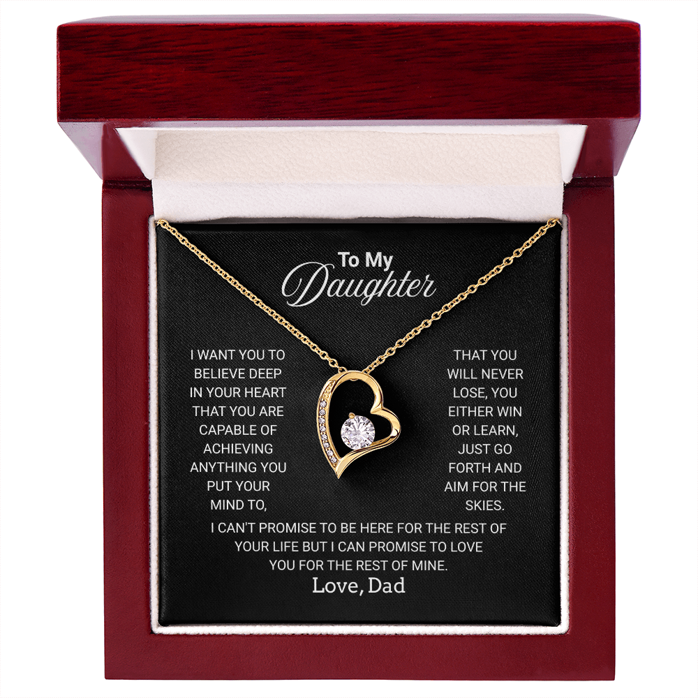 Gift For Daughter Necklace From Dad With Heartfelt Message - Jewelry Gifts For Graduation for Her From Mom or Daddy