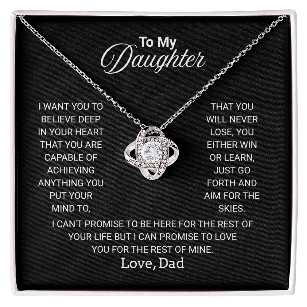 To My Daughter Necklace From Dad With Heartfelt Message - Jewelry Gifts For Graduation for Her From Mom or Daddy