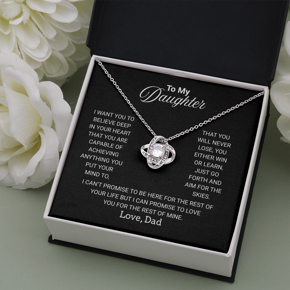 To My Daughter Necklace From Dad With Heartfelt Message - Jewelry Gifts For Graduation for Her From Mom or Daddy
