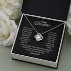 To My Daughter Necklace From Dad With Heartfelt Message - Jewelry Gifts For Graduation for Her From Mom or Daddy
