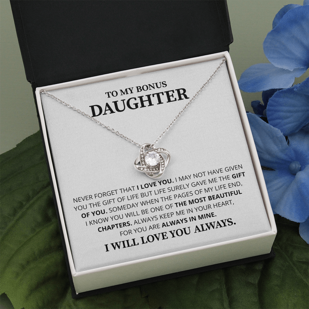 To My Daughter Necklace Luxury LED Light Box With Heartfelt Message Card - Daughter Birthday Present From Dad or Mom