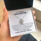 To My Daughter Necklace Luxury LED Light Box With Heartfelt Message Card - Daughter Birthday Present From Dad or Mom