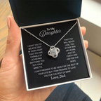 To My Daughter Necklace From Dad With Heartfelt Message - Jewelry Gifts For Graduation for Her From Mom or Daddy