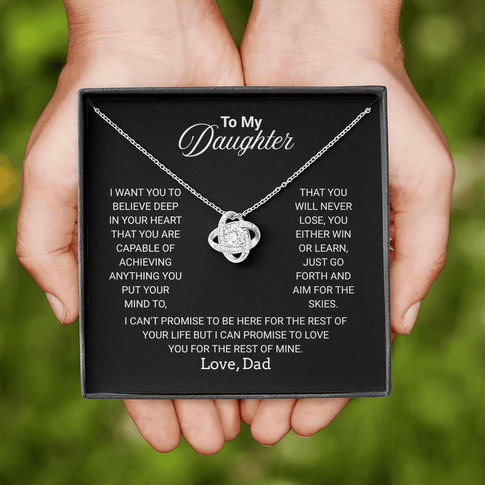 To My Daughter Necklace From Dad With Heartfelt Message - Jewelry Gifts For Graduation for Her From Mom or Daddy