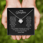 To My Daughter Necklace From Dad With Heartfelt Message - Jewelry Gifts For Graduation for Her From Mom or Daddy
