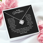 To My Daughter Necklace From Dad With Heartfelt Message - Jewelry Gifts For Graduation for Her From Mom or Daddy