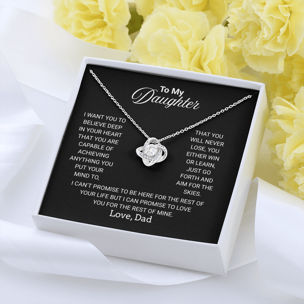To My Daughter Necklace From Dad With Heartfelt Message - Jewelry Gifts For Graduation for Her From Mom or Daddy