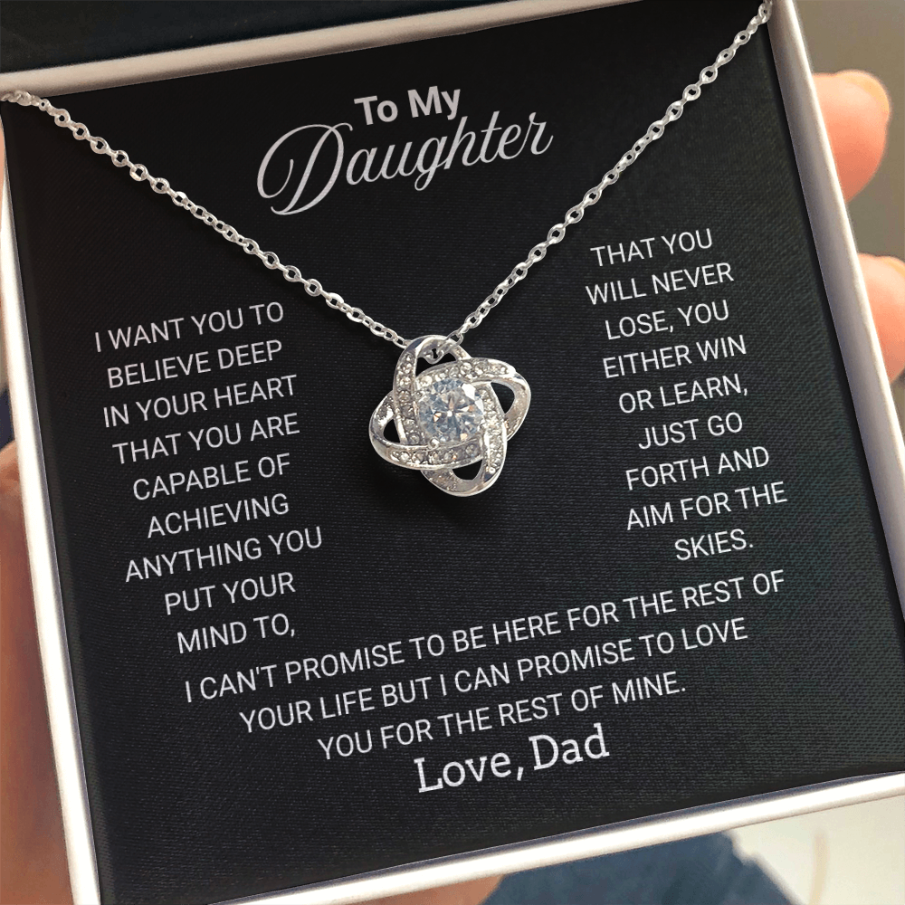 To My Daughter Necklace From Dad With Heartfelt Message - Jewelry Gifts For Graduation for Her From Mom or Daddy