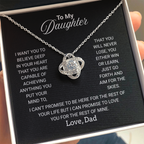 To My Daughter Necklace From Dad With Heartfelt Message - Jewelry Gifts For Graduation for Her From Mom or Daddy