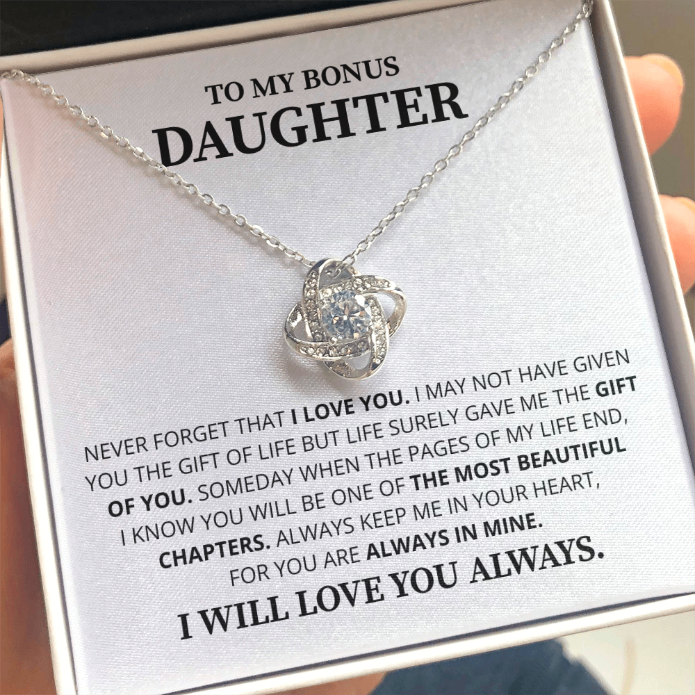 To My Daughter Necklace Luxury LED Light Box With Heartfelt Message Card - Daughter Birthday Present From Dad or Mom