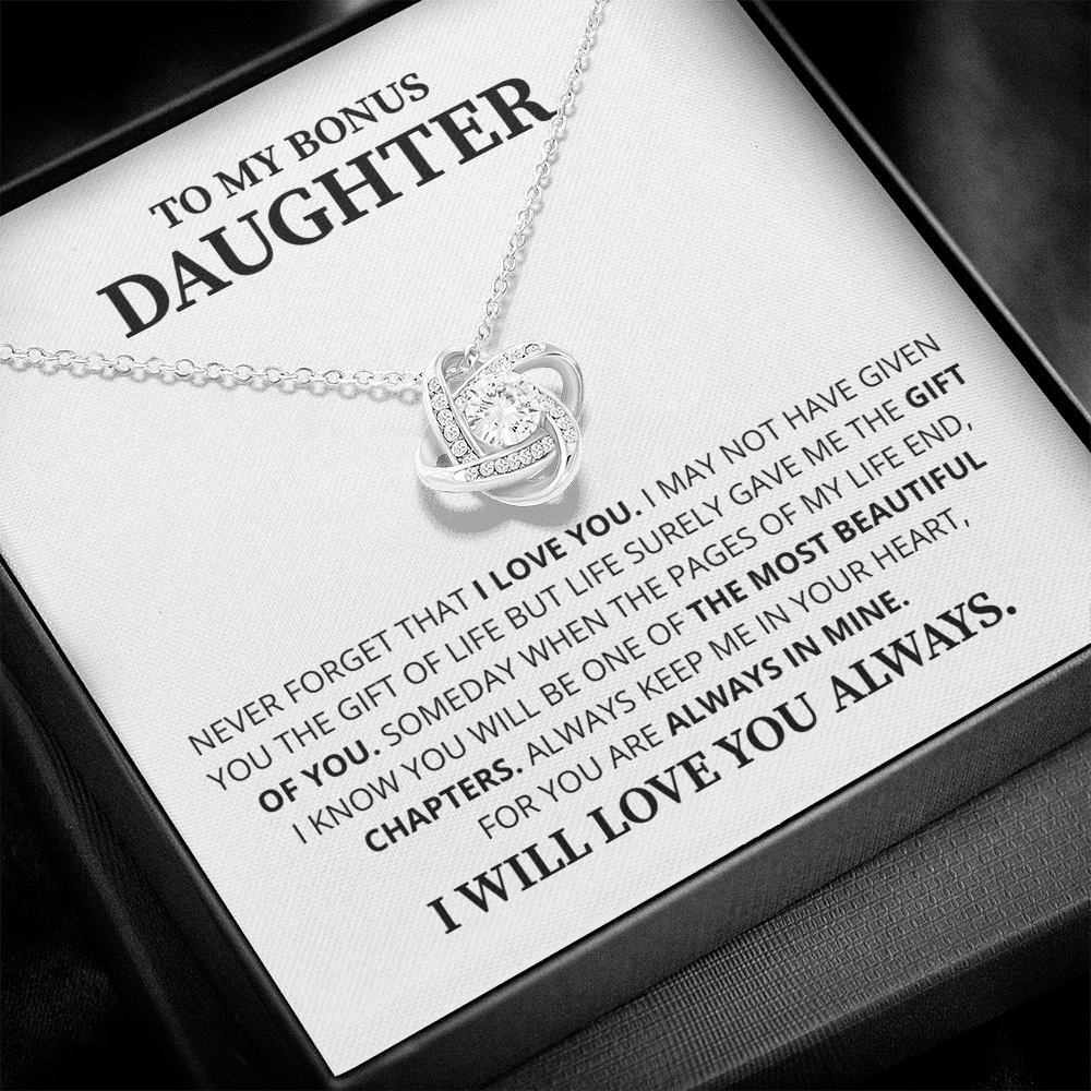 To My Daughter Necklace Luxury LED Light Box With Heartfelt Message Card - Daughter Birthday Present From Dad or Mom