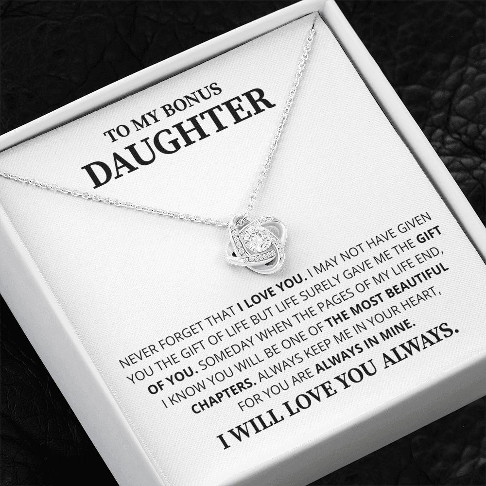 To My Daughter Necklace Luxury LED Light Box With Heartfelt Message Card - Daughter Birthday Present From Dad or Mom