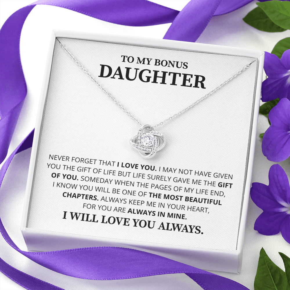 To My Daughter Necklace Luxury LED Light Box With Heartfelt Message Card - Daughter Birthday Present From Dad or Mom