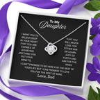To My Daughter Necklace From Dad With Heartfelt Message - Jewelry Gifts For Graduation for Her From Mom or Daddy