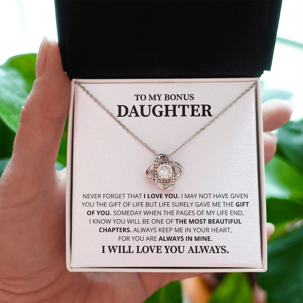 To My Daughter Necklace Luxury LED Light Box With Heartfelt Message Card - Daughter Birthday Present From Dad or Mom