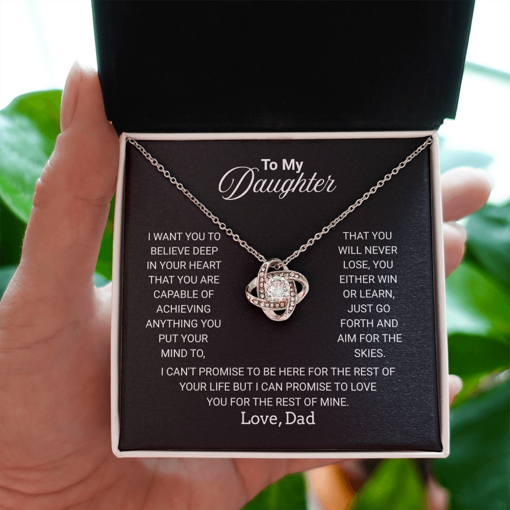 To My Daughter Necklace From Dad With Heartfelt Message - Jewelry Gifts For Graduation for Her From Mom or Daddy