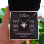 To My Daughter Necklace From Dad With Heartfelt Message - Jewelry Gifts For Graduation for Her From Mom or Daddy