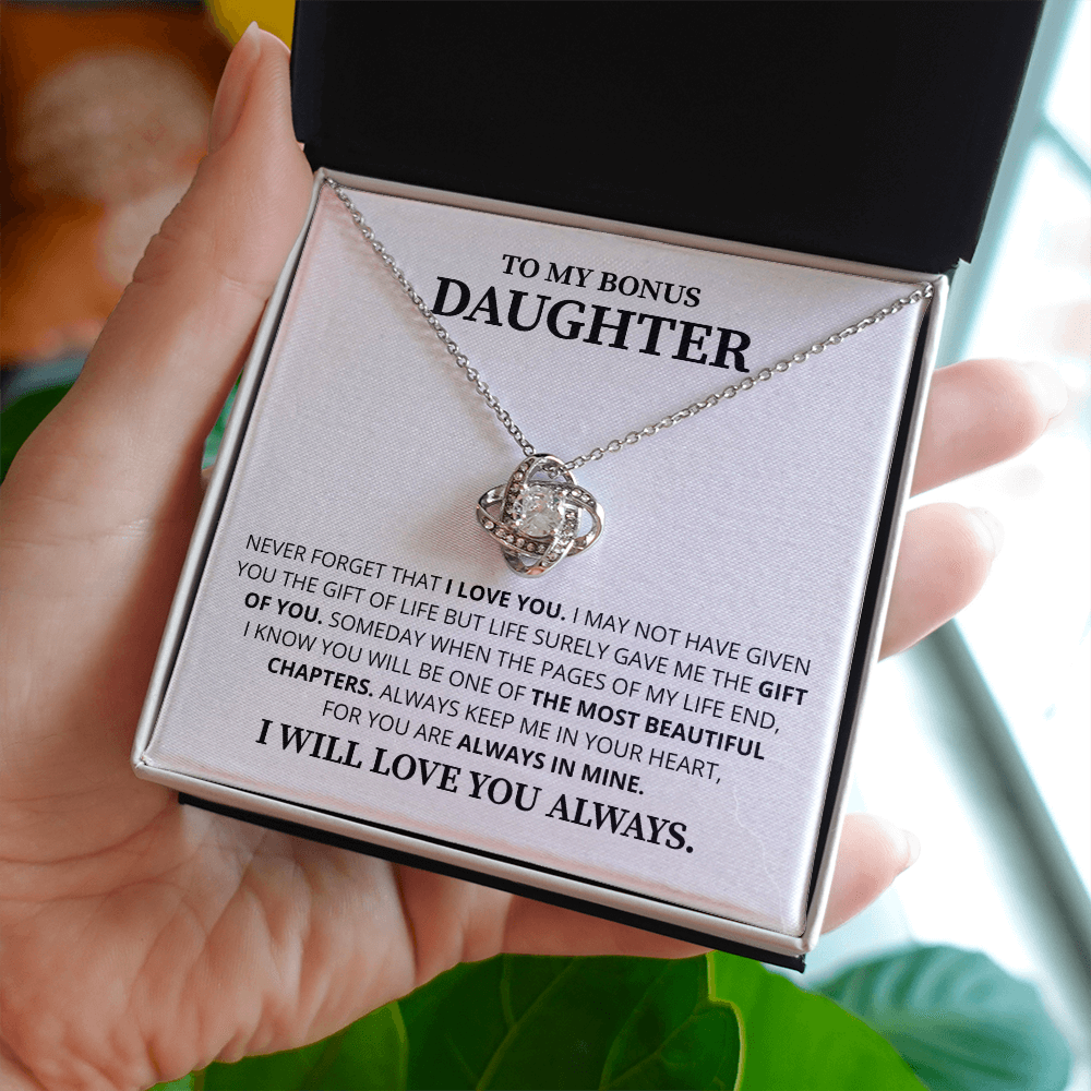 To My Daughter Necklace Luxury LED Light Box With Heartfelt Message Card - Daughter Birthday Present From Dad or Mom