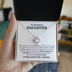 To My Daughter Necklace Luxury LED Light Box With Heartfelt Message Card - Daughter Birthday Present From Dad or Mom
