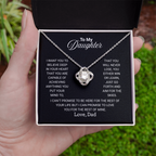 To My Daughter Necklace From Dad With Heartfelt Message - Jewelry Gifts For Graduation for Her From Mom or Daddy