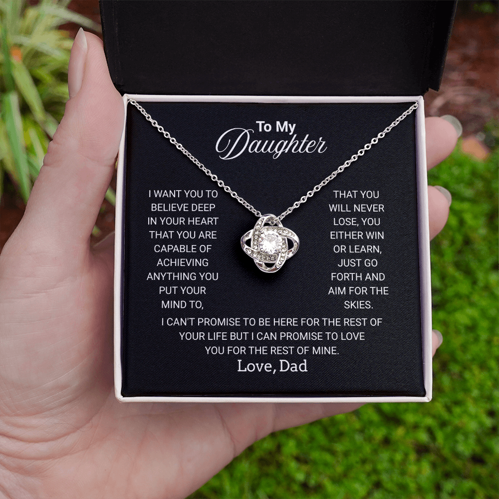 To My Daughter Necklace From Dad With Heartfelt Message - Jewelry Gifts For Graduation for Her From Mom or Daddy