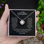 To My Daughter Necklace From Dad With Heartfelt Message - Jewelry Gifts For Graduation for Her From Mom or Daddy