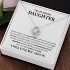To My Daughter Necklace Luxury LED Light Box With Heartfelt Message Card - Daughter Birthday Present From Dad or Mom