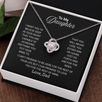 To My Daughter Necklace From Dad With Heartfelt Message - Jewelry Gifts For Graduation for Her From Mom or Daddy