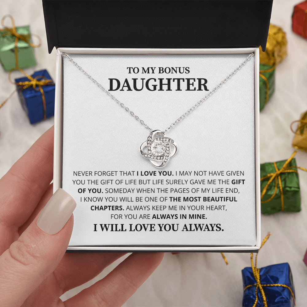 To My Daughter Necklace Luxury LED Light Box With Heartfelt Message Card - Daughter Birthday Present From Dad or Mom
