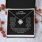 To My Daughter Necklace From Dad With Heartfelt Message - Jewelry Gifts For Graduation for Her From Mom or Daddy