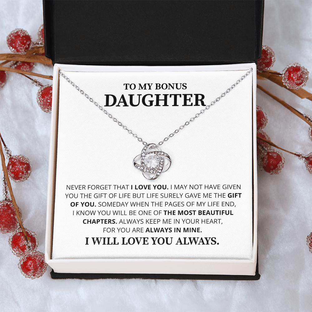 To My Daughter Necklace Luxury LED Light Box With Heartfelt Message Card - Daughter Birthday Present From Dad or Mom