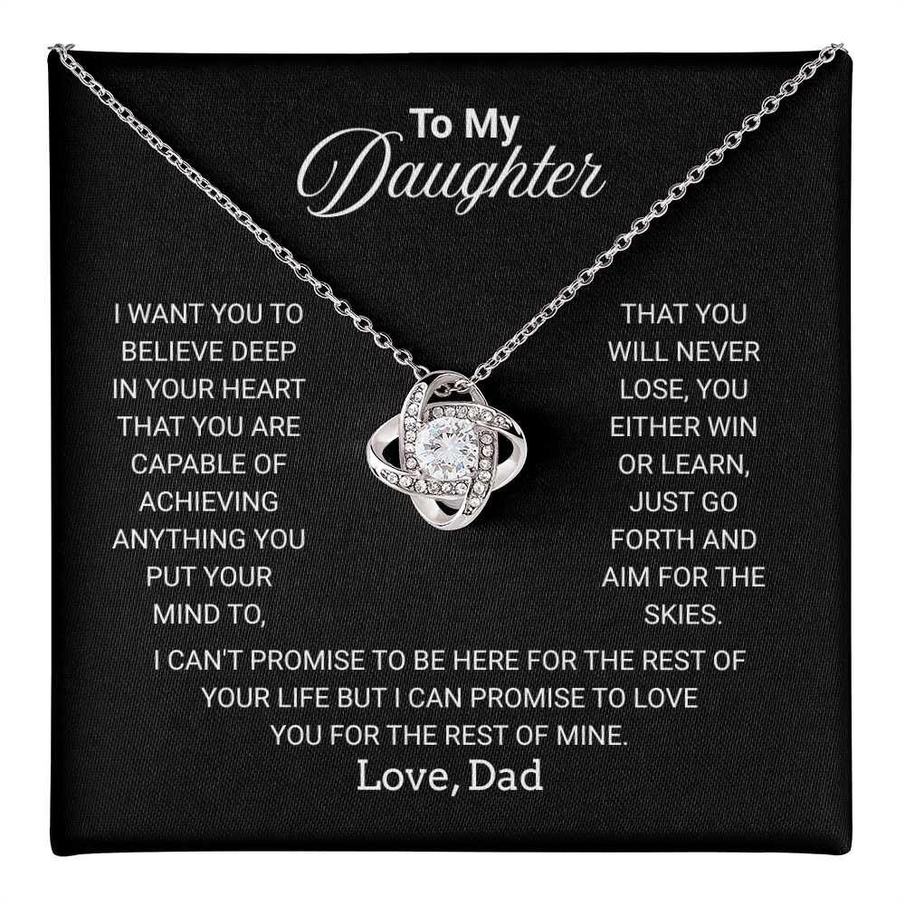 To My Daughter Necklace From Dad With Heartfelt Message - Jewelry Gifts For Graduation for Her From Mom or Daddy