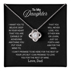 To My Daughter Necklace From Dad With Heartfelt Message - Jewelry Gifts For Graduation for Her From Mom or Daddy