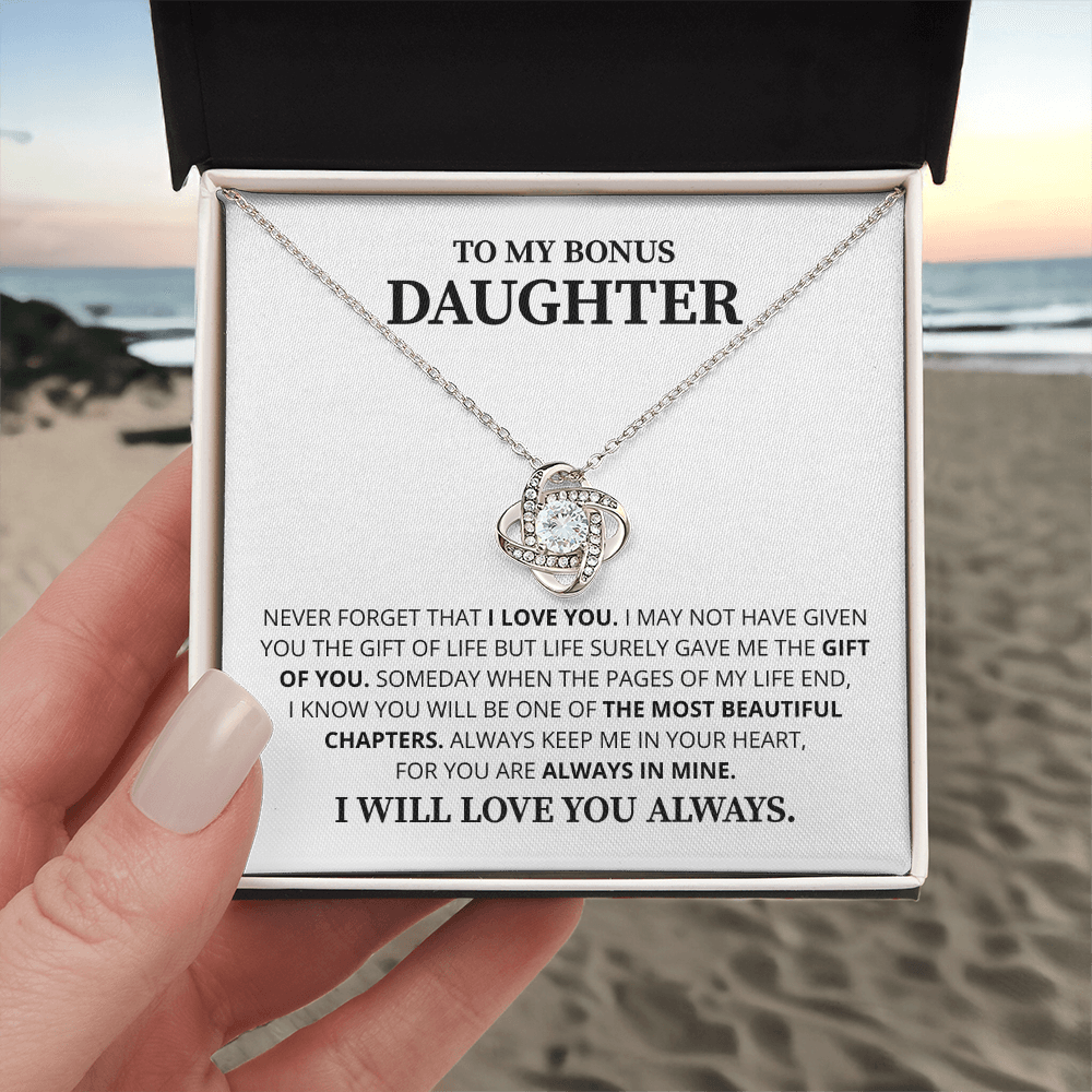 To My Daughter Necklace Luxury LED Light Box With Heartfelt Message Card - Daughter Birthday Present From Dad or Mom