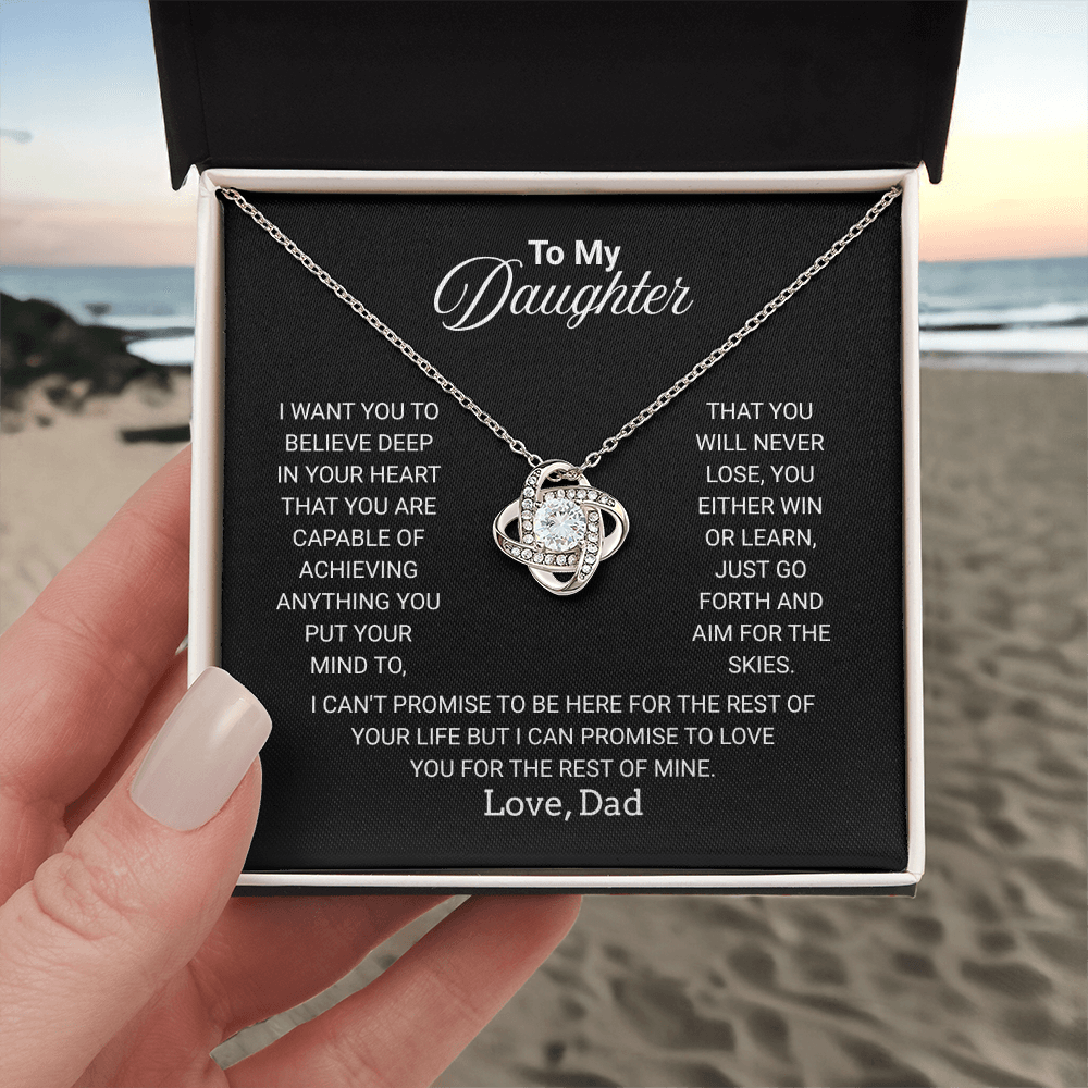 To My Daughter Necklace From Dad With Heartfelt Message - Jewelry Gifts For Graduation for Her From Mom or Daddy
