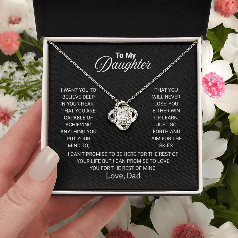 To My Daughter Necklace From Dad With Heartfelt Message - Jewelry Gifts For Graduation for Her From Mom or Daddy