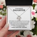 To My Daughter Necklace Luxury LED Light Box With Heartfelt Message Card - Daughter Birthday Present From Dad or Mom
