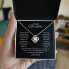 To My Daughter Necklace From Dad With Heartfelt Message - Jewelry Gifts For Graduation for Her From Mom or Daddy