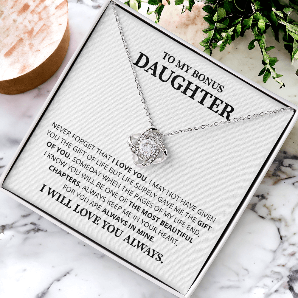 To My Daughter Necklace Luxury LED Light Box With Heartfelt Message Card - Daughter Birthday Present From Dad or Mom