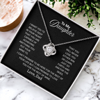 To My Daughter Necklace From Dad With Heartfelt Message - Jewelry Gifts For Graduation for Her From Mom or Daddy