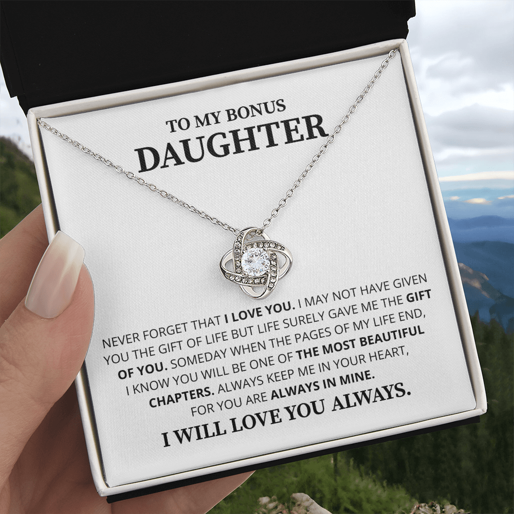To My Daughter Necklace Luxury LED Light Box With Heartfelt Message Card - Daughter Birthday Present From Dad or Mom